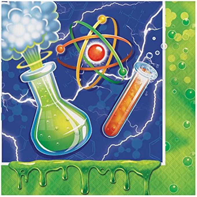 MAD SCIENTIST LUNCH NAPKINS PACK OF 16, LARGE - Image 1